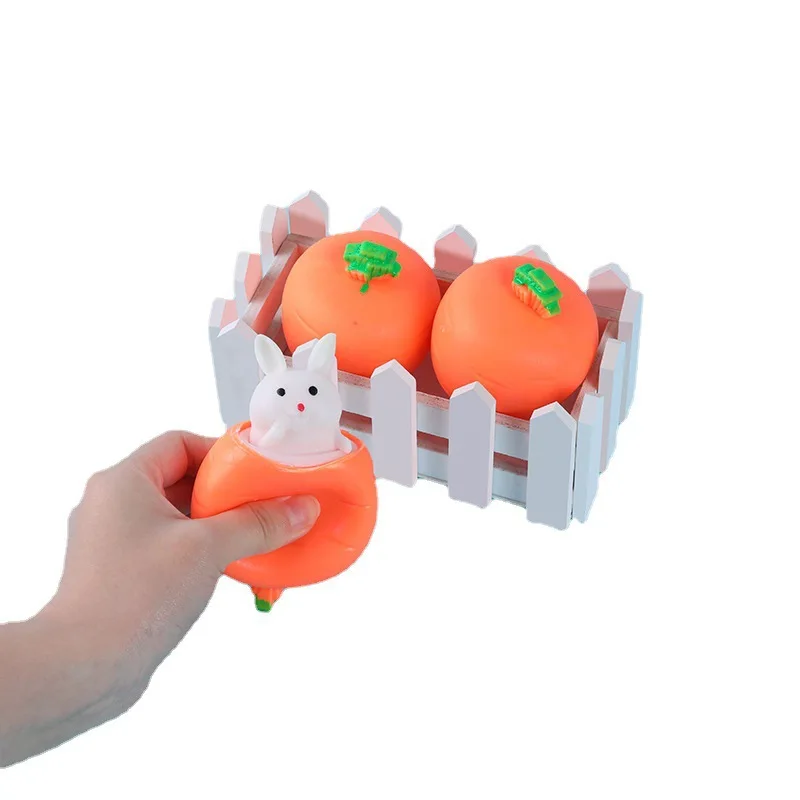 Kawaii Squeeze Cup Toys Halloween Cute Rabbit Squirrel Frog Animal Egg Popper Toy