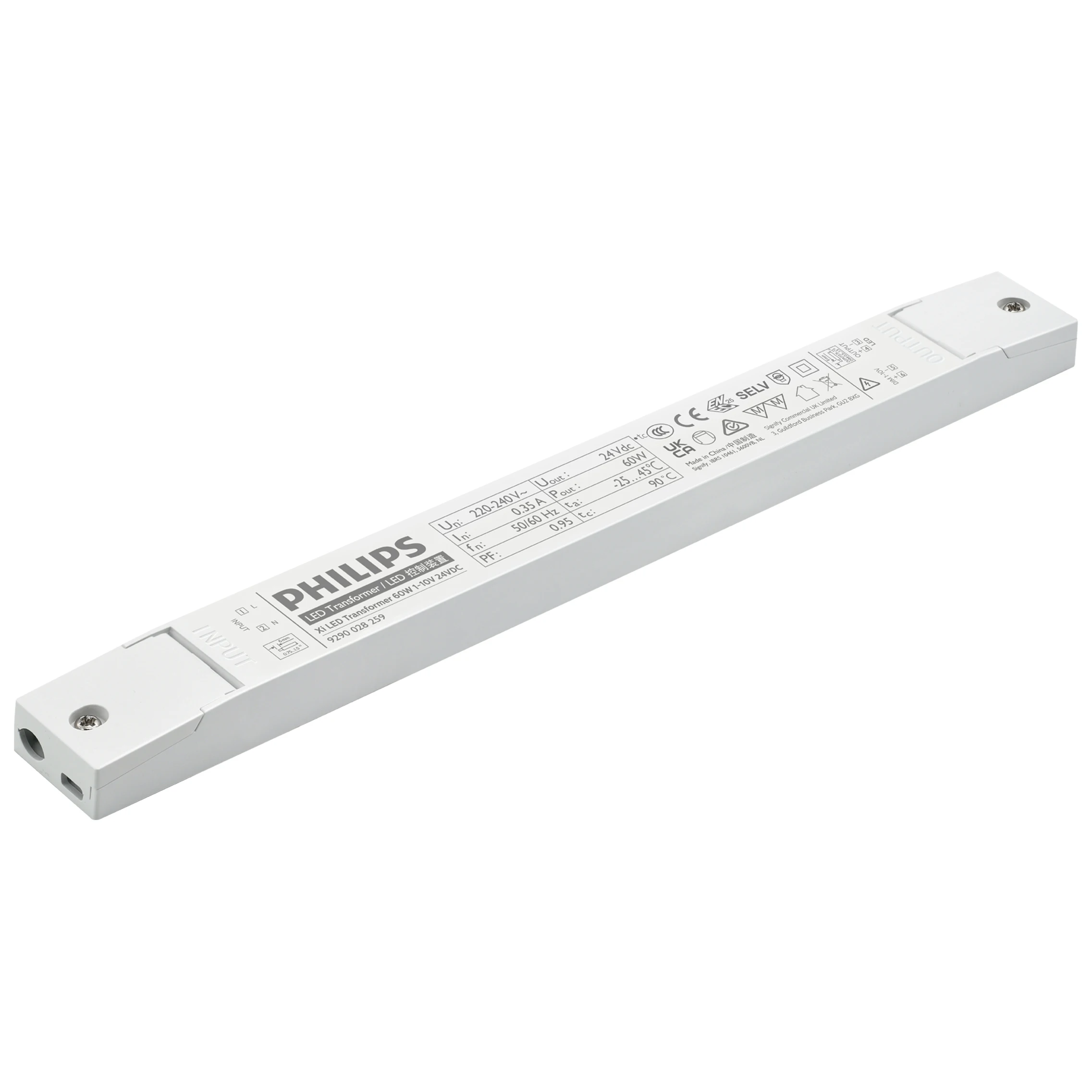 LED Transformer Xi LED Transformer 100W 1-lOV 24VDC with 1-10v dimming