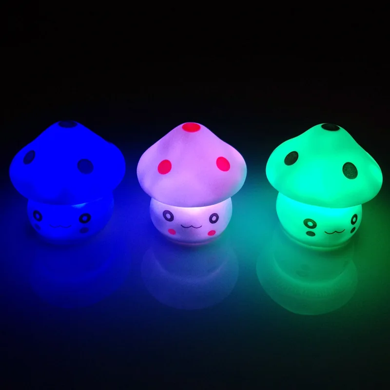 Mini Soft Baby Child Sleeping Nightlight LED RGb Colors Mushroom Lamp