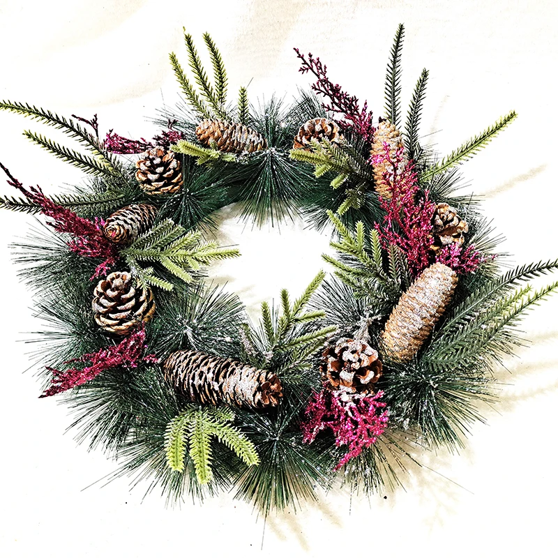 Wholesale christmas ornament production pine nuts 30/40/50cm gift christmas wreath