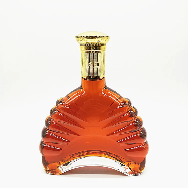 Low MOQ Luxury high-end spirit 700ml 750ml Empty Glass Brandy Bottles Flint Glass Xo Brandy Bottle for liquor XO