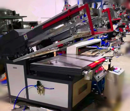 Semi-automatic inclined arm screen printing machine for traffic sign printing