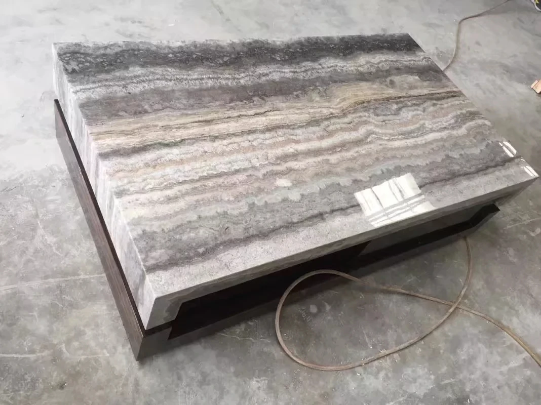 Роскошный журнальный столик с мраморной поверхностью под заказ от производителя