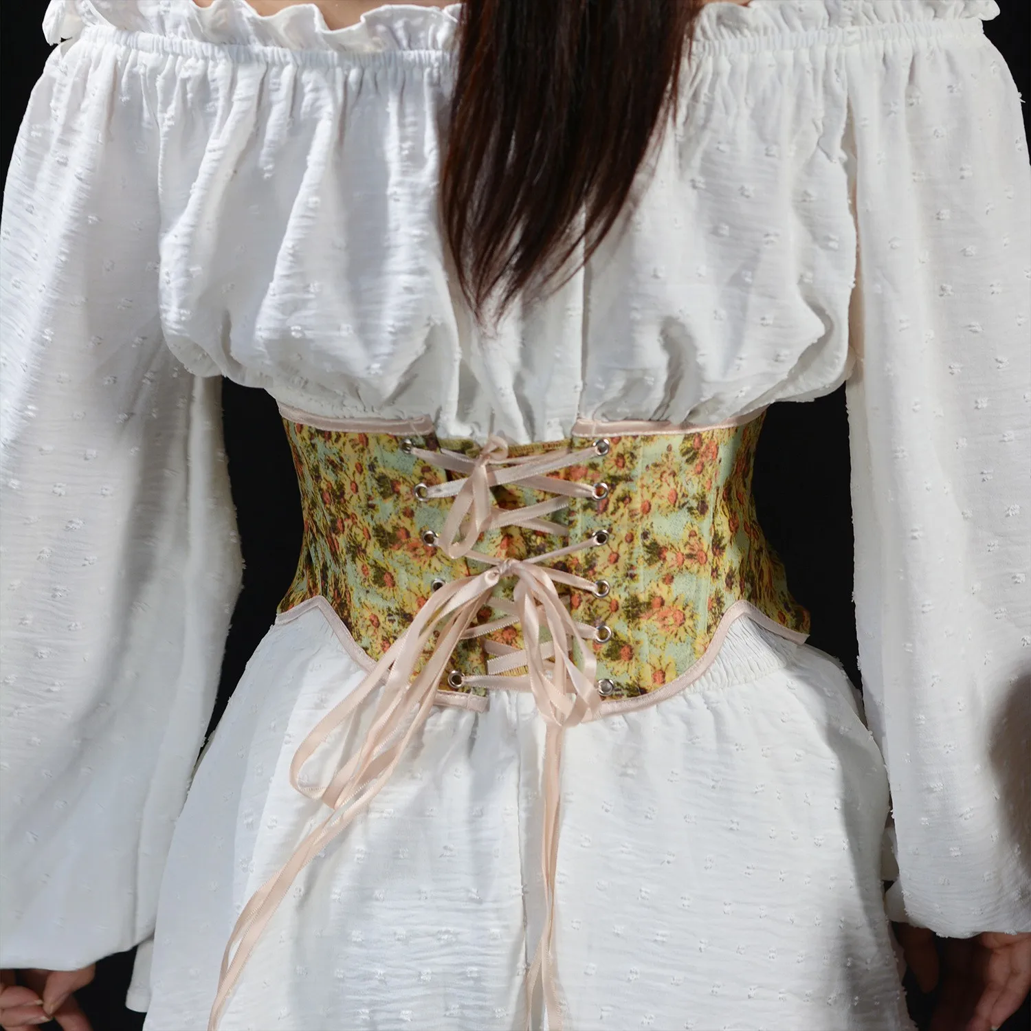 New Corset Black Wide Belts Embroidery Slimming Body Belts For Women Gothic Clothing Underbust Elastic Bustier Dress Girdle