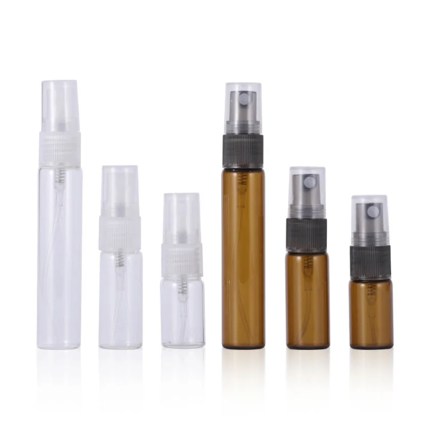 Mini Size 2ml 3ml 5ml 10ml Clear Glass Vial Perfume Spray Atomizer Sample Bottle
