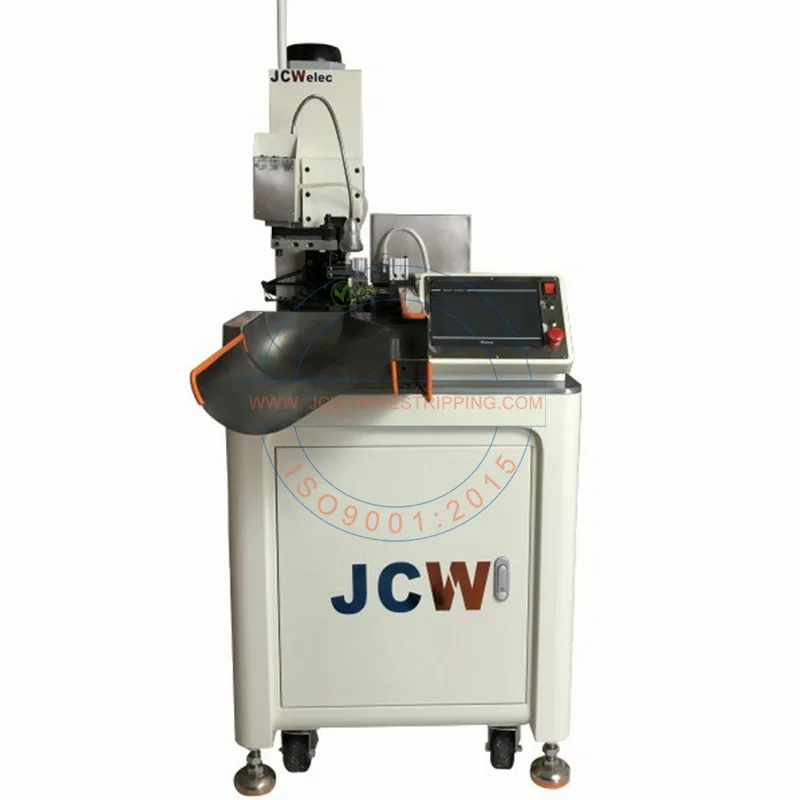 JCW-CST01 Fully automatic wire steel cutting stripping terminal pressing single head cable pin 2t crimping machine