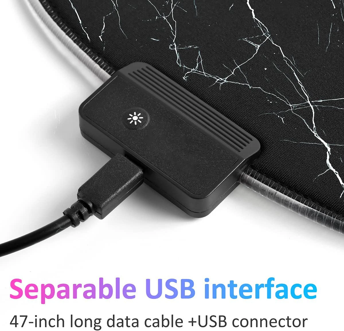  Non-Slip Rubber Base Ergonomic Mousepad with Memory Foam Wrist Rest Luminous LED Light RGB Mouse Pad