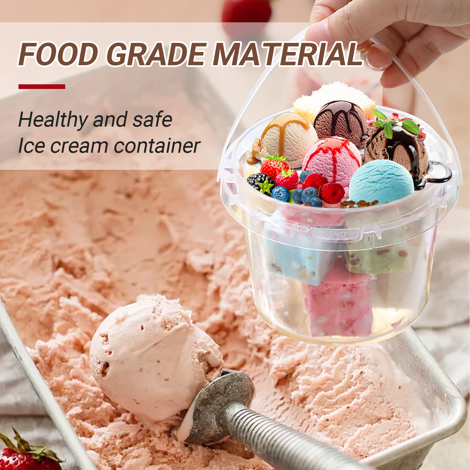 Hot Sale Drink Lemonade Plastic Cups with Lid Handle Wholesale PP Injection Juice Cold Milk Boba Bubble Tea Cup