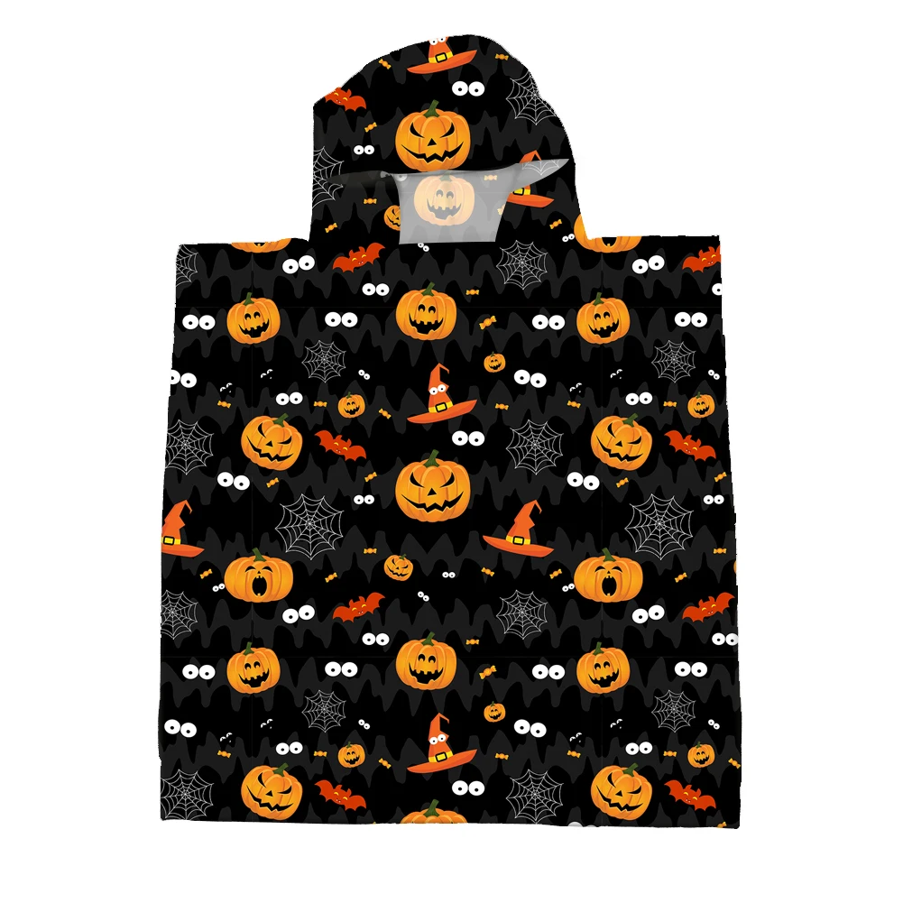 
100% Polyester Poncho Printed Kids Microfiber Hoodie Towel 