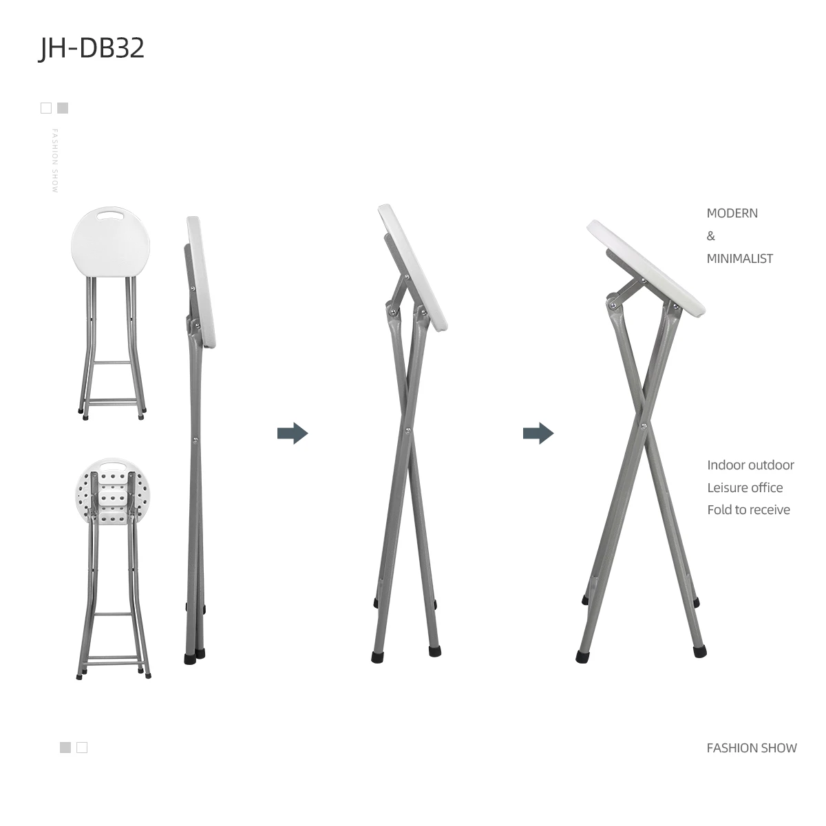 China Manufacturer Sample Good Quality Modern Metal Plastic folding Bar Stool