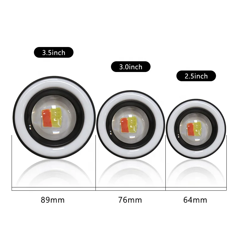 Universal Car Led Light CARCOB Angel Eyes Fog Light Halo Ring Dream Color 2.5 inch 3 inch 3.5 inch For Toyota Honda Nissan Kia