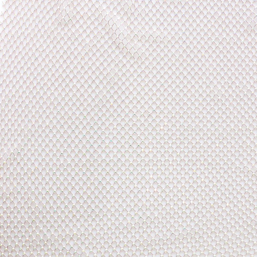 Hot Fix Glue Sheet Rhinestone Crystal Strass Sheet Round Diamond Rhinestone  Mesh Fabric