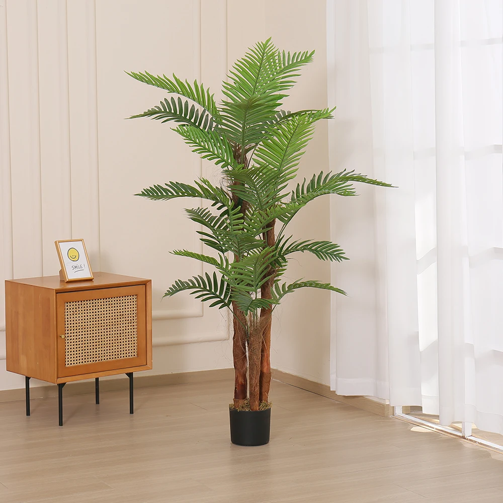 Artificial palm plant large scale imitation green plant silk and plastic palm office crafts