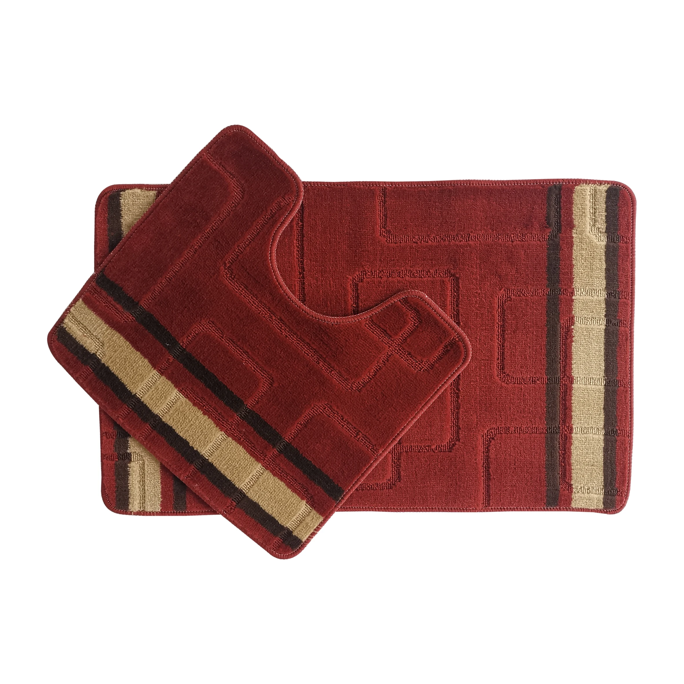 2 Pcs Set High Low Cut Loop PP BCF Bath Rug for Bathroom Mat  Bathmat Set Amazon Hot Sale 1 Buyer