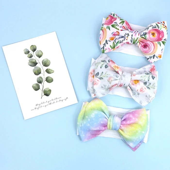 Baby Large Bow Girls Headband Big Bowknot Headwrap Kids Hair Cotton Wide Head Turban Infant Newborn Headbands