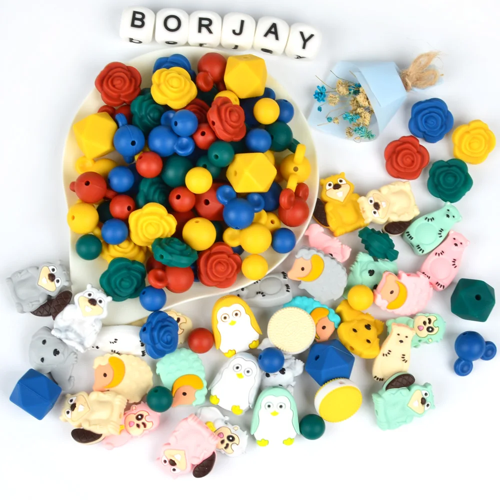  Wholesale Soft Bpa Free Animal Teething Beads Food Grade