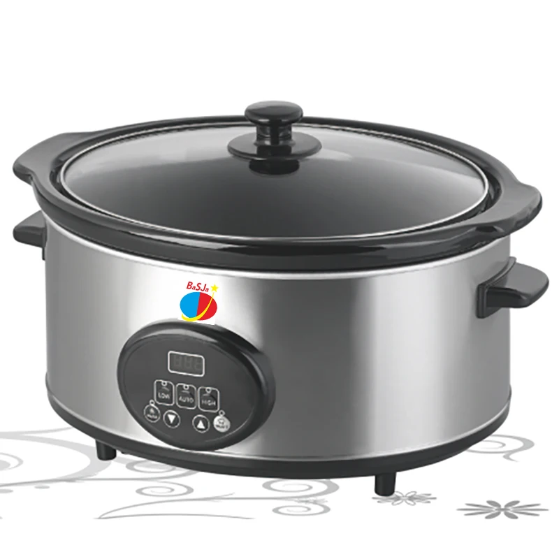 Best Sale commercial 6QT Electric Automatic Slow Cooker 3.5QT 4.5QT 5QT with OFF/LOW/HIGH/Auto/Keep Warming Setting