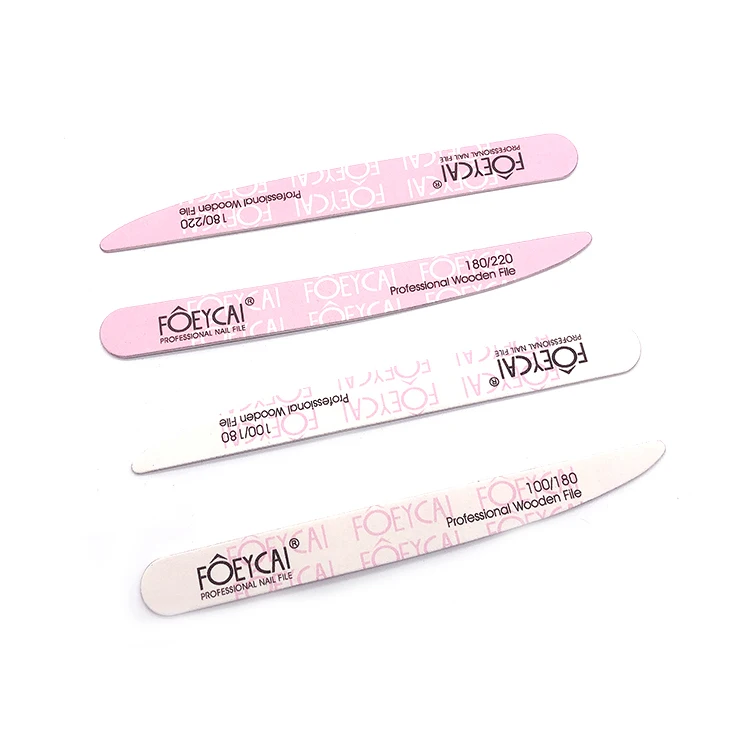 Custom Printing wooden 100 120 220 Grit double sided nail file professional with logo
