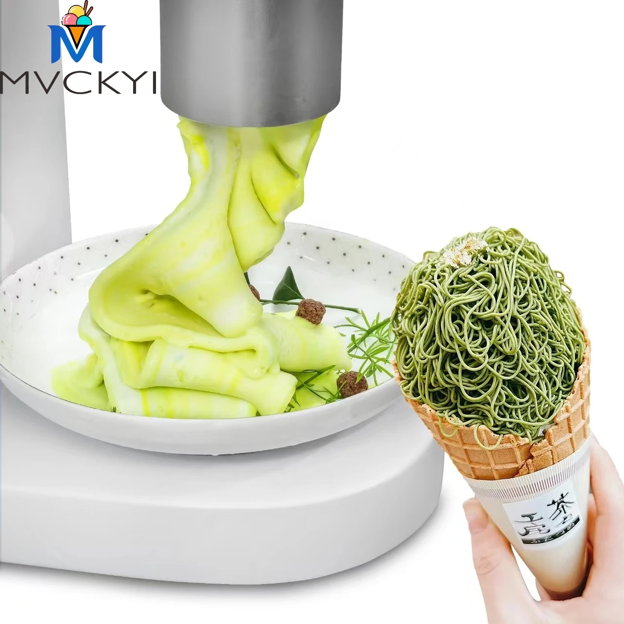 Mvckyi 80W Multiple Shapes Swirl Ice Cream Making Machine For Spaghetti Noodle Ice Cream Making Machine