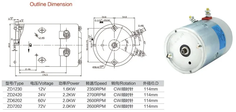 factory price 72V DC electric Motor 2000W