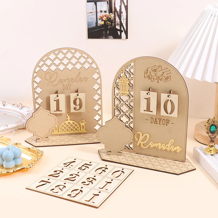 Personalize Wooden Ramadan Advent Calender Home Decoration Ramadan Decoration Muslim Festival Countdown Calendar