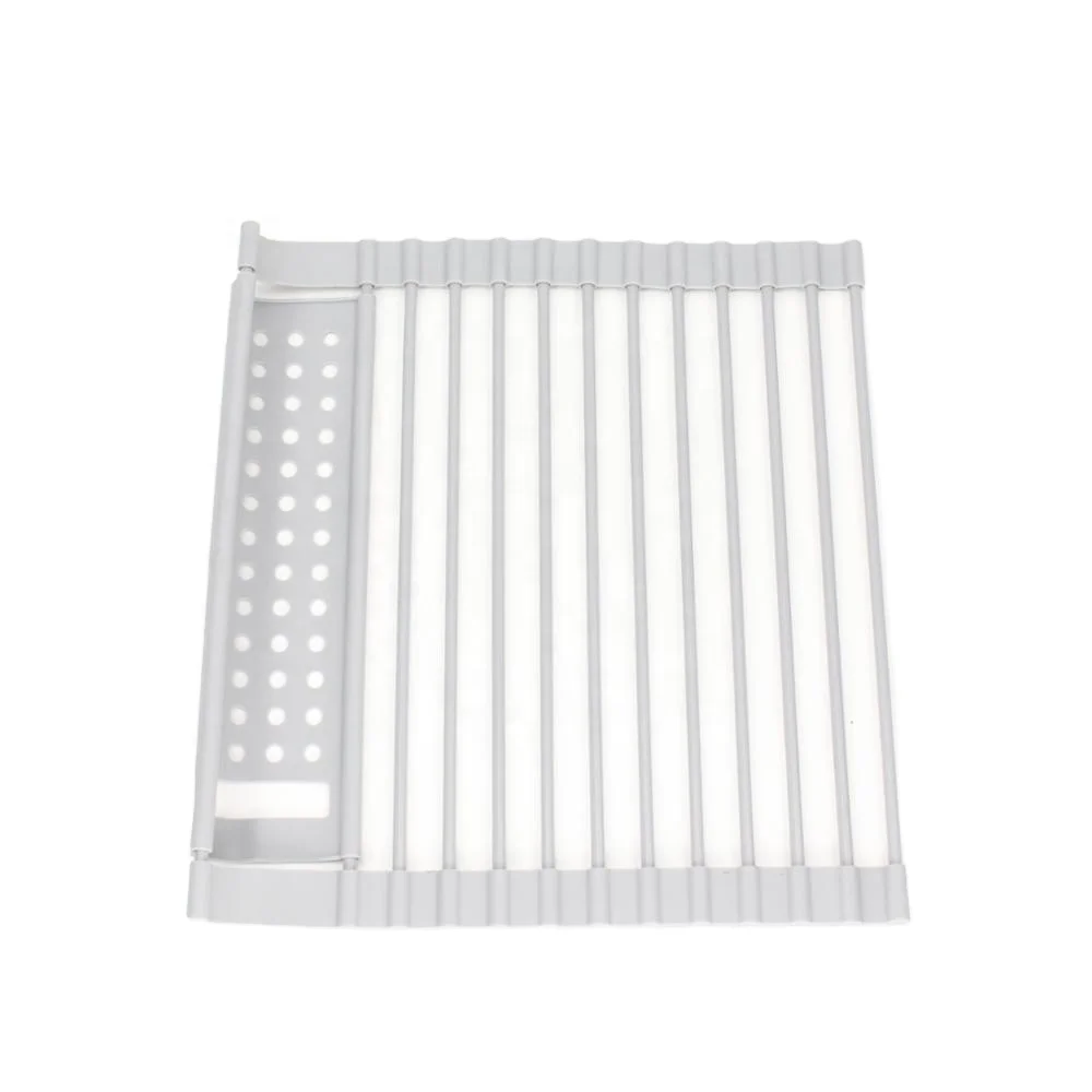 551-48A Пищевой Силикон покрытие Многофункциональные кухонные над раковиной roll-up сушилка для посуды