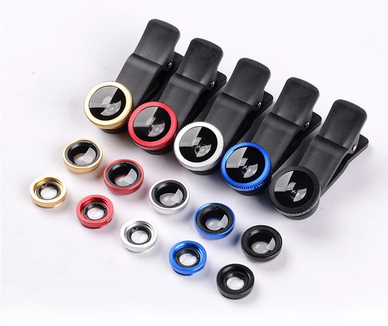Hot Selling 3 in 1 Wide Angle Macro Fisheye Lens Camera Kits Mobile Phone Fisheye Lenses with Clip 0.67x for All Phone