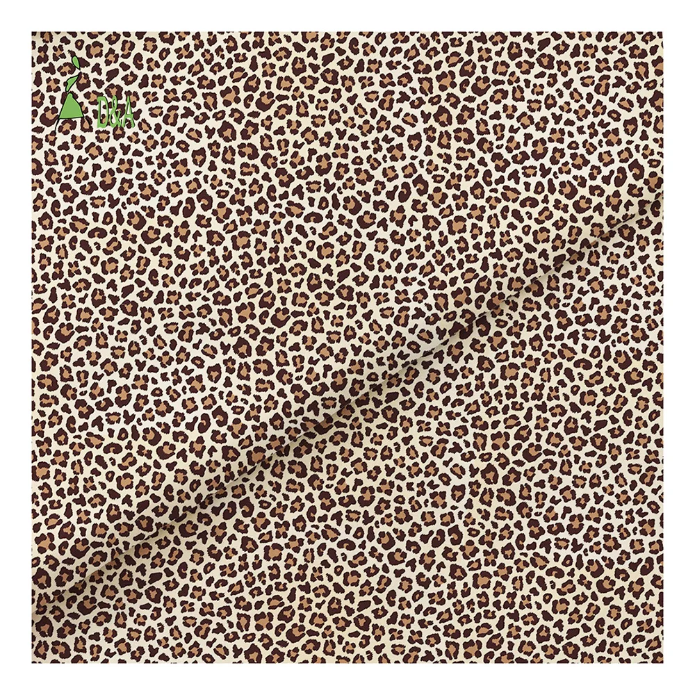 High Quality Soft Brown Leopard Spot Printed Fabrics 100% Cotton Fabric For Shirts