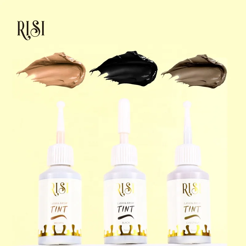 RISI Private Label Long Lasting Color Tinted Brow Lash Waterproof Dye for Eyebrows and Eyelashes