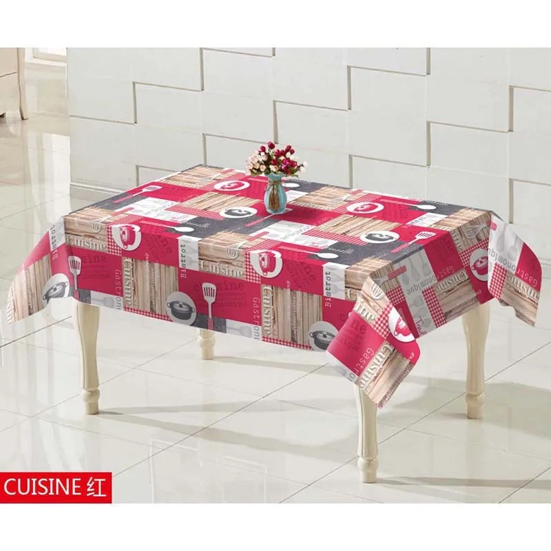 Factory supply waterproof home decor cloth table cloth printed pvc table cloth