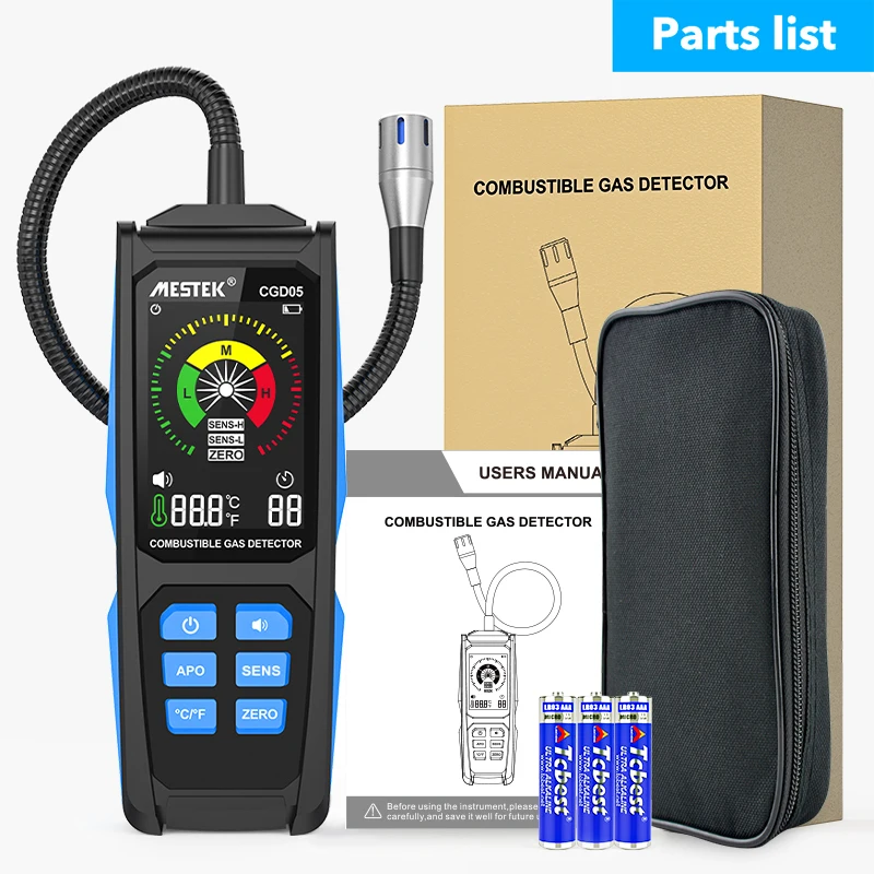 mestek New product Handheld Combustible Gas Detection CGD05 Flexible Metal Probe Gas Analyzer Gas leak Detector