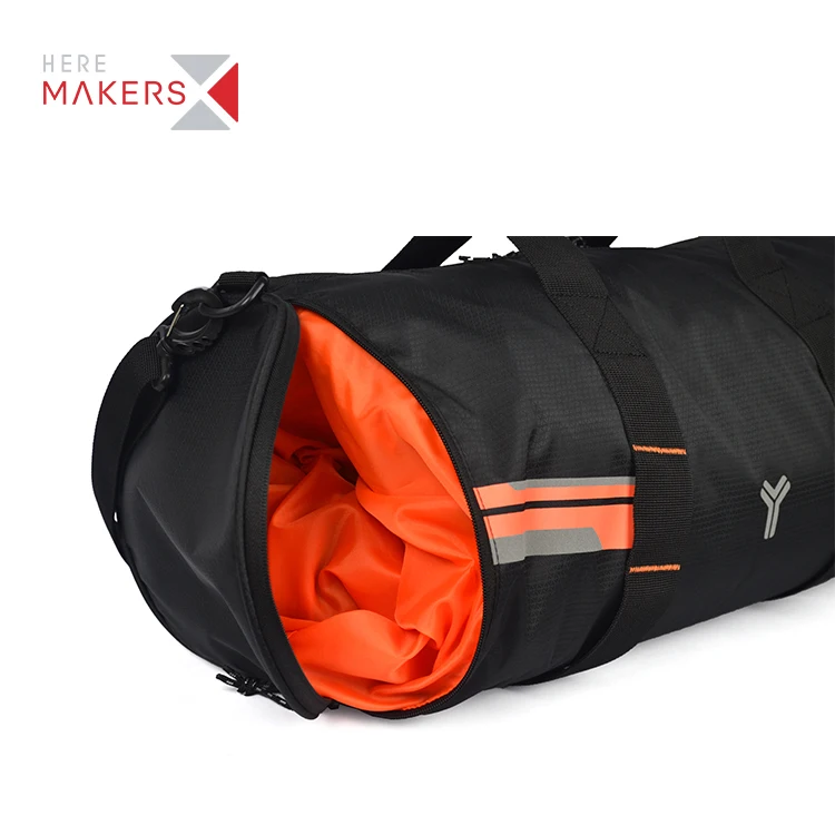 Popular 38L large capacity outdoor activity travel zipper black duffle bag