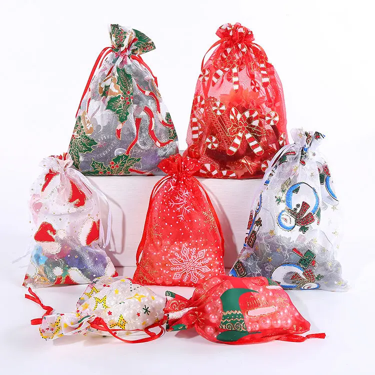 Custom Parfum Organza Bags For Rubine Cosmetic Gift Bags Hot Stamping Small Drawstring Bags Jewelry