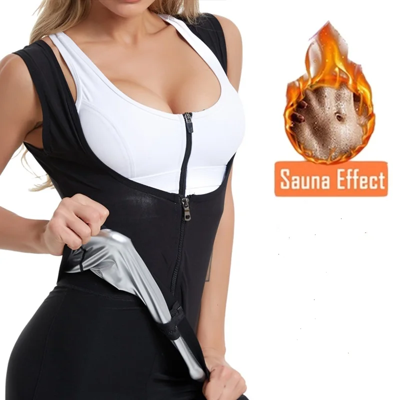 Женские ботинки Лидер продаж пот Body Shaper с застежкой-молнией для тренировок для похудения жилет Сауна Рубашка неопрена сжатия Корректирующее белье