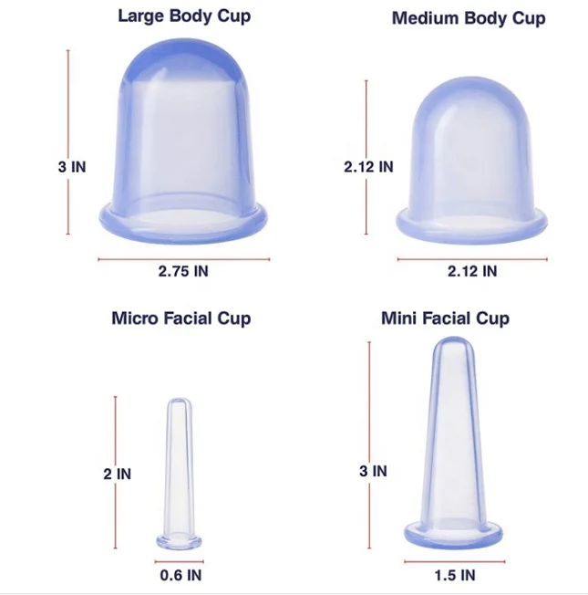 Chinese Anti Cellulite Massager Cupping Therapy Massage Sets Silicone Vacuum Suction Cupping Cups