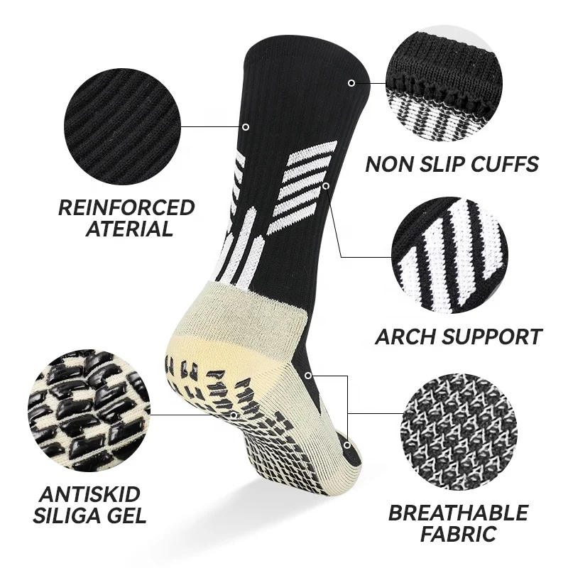 LINGTU Wholesale high quality Anti Slip Sock Non Slip Soccer socks Sports Performance Football Grip Socks For Men and children