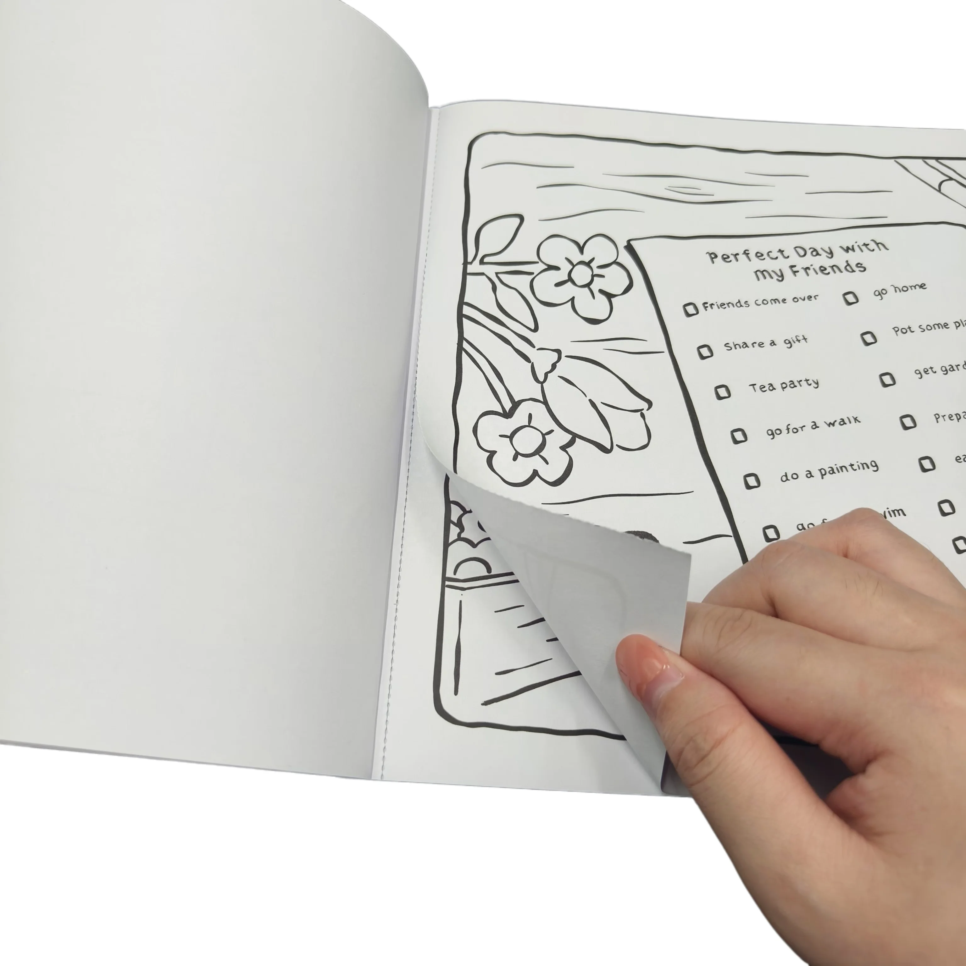 Custom Unique Drawing Book With Perfect Binding Tear Perforated Pages Kids Softcover Coloring Book Printing