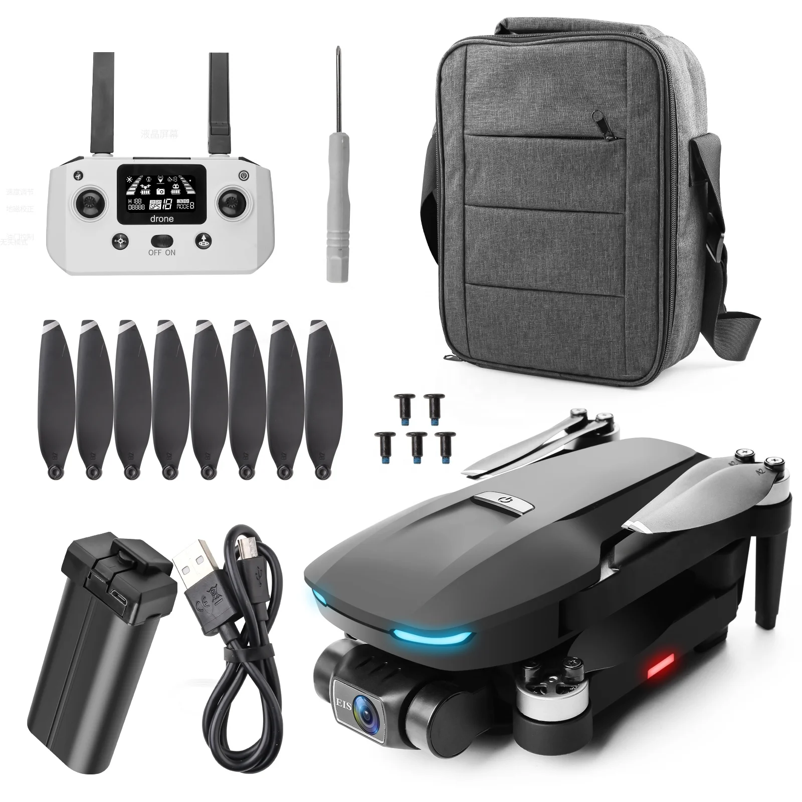 S188PRO GPS Foldable Professonel Drones 4K Camera EIS 2 Axis Gimbal 1.5KM 5G WIFI Video FPV RC Quadcopter for aerial