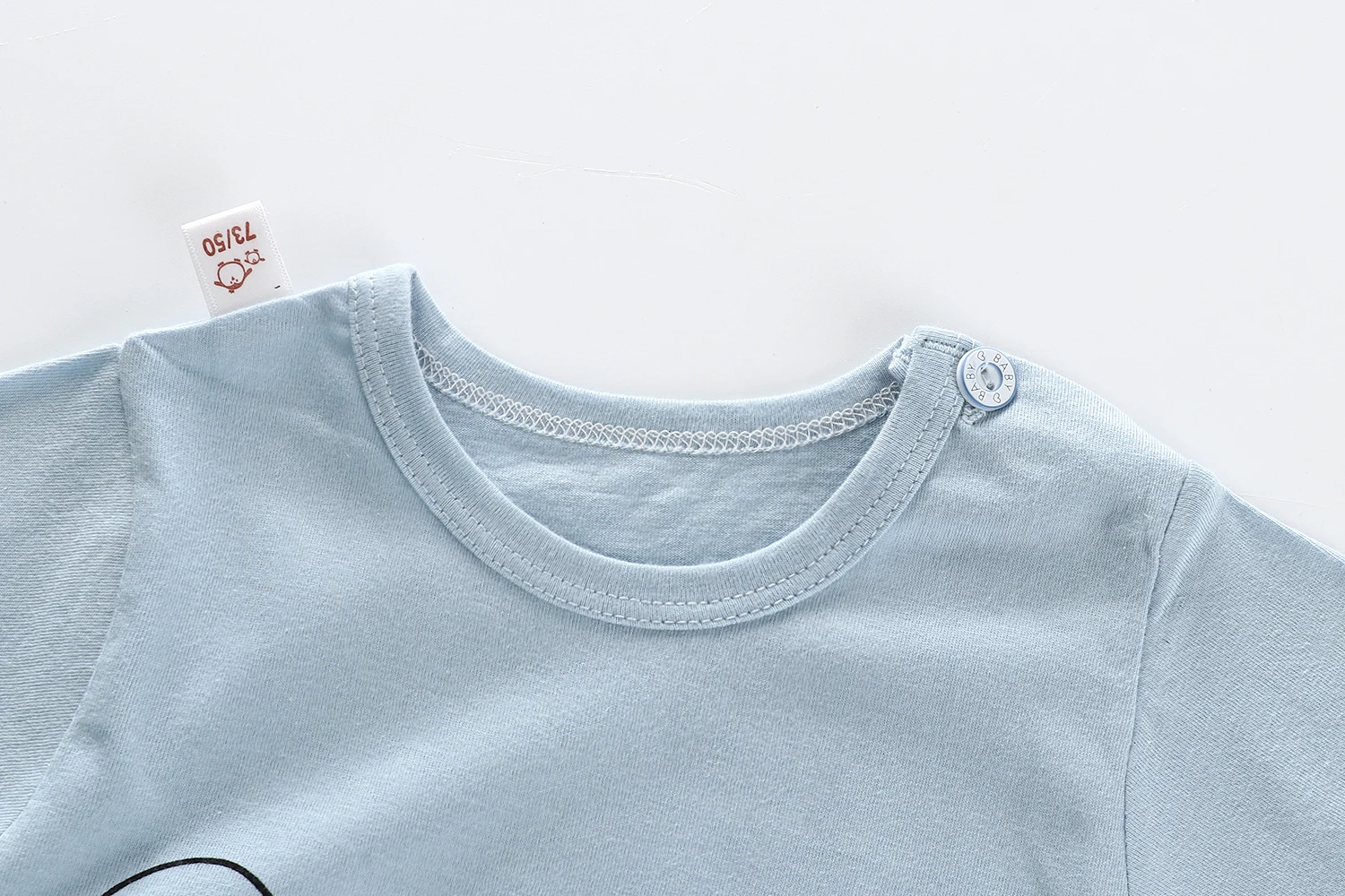 
2021Baby cartoon short-sleeved triangle cotton jumpsuit romper without fluorescent agent 