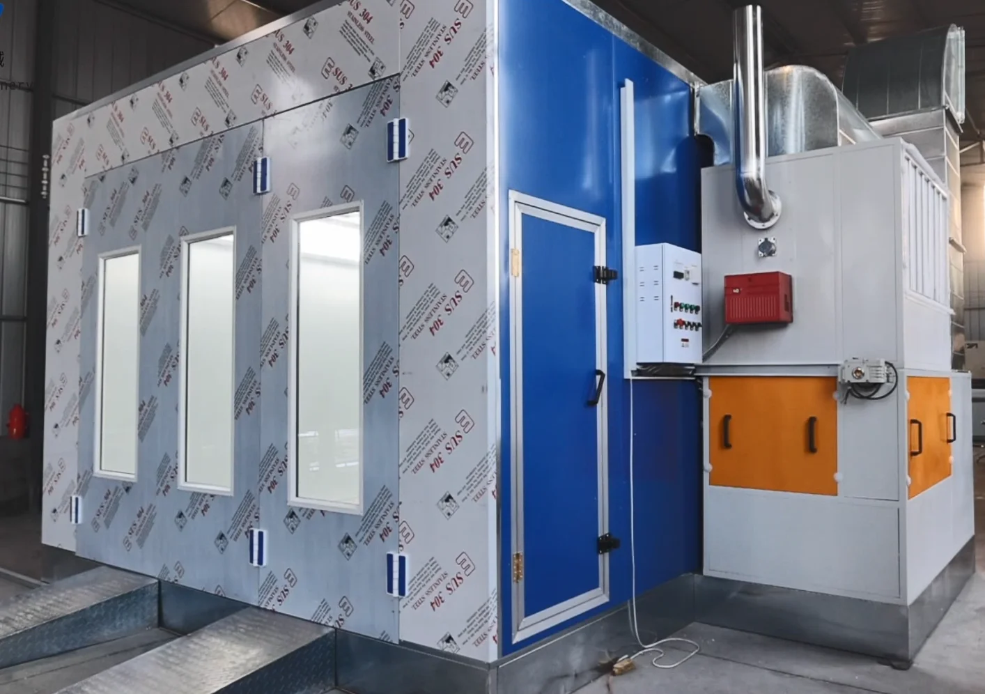 2024 new design car spray booth oven heating natural gas spray booth gas burner  with CE certification