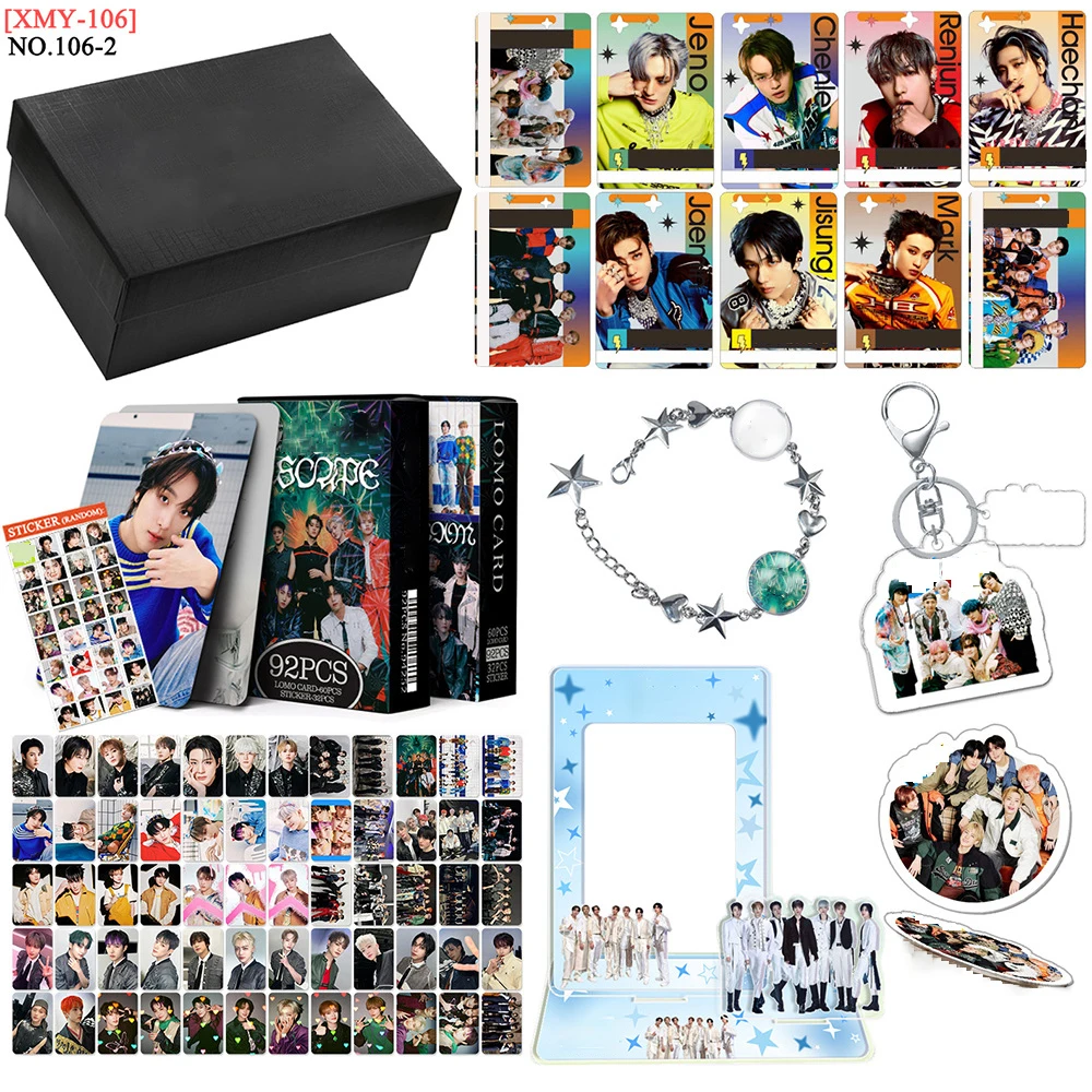 KPOP Stray Kids TWICE (G)I-DLE Exquisite Gift Box Photocard Sticker Card Holder Keyring Bracelet Collect Set Fans Promotion Gift