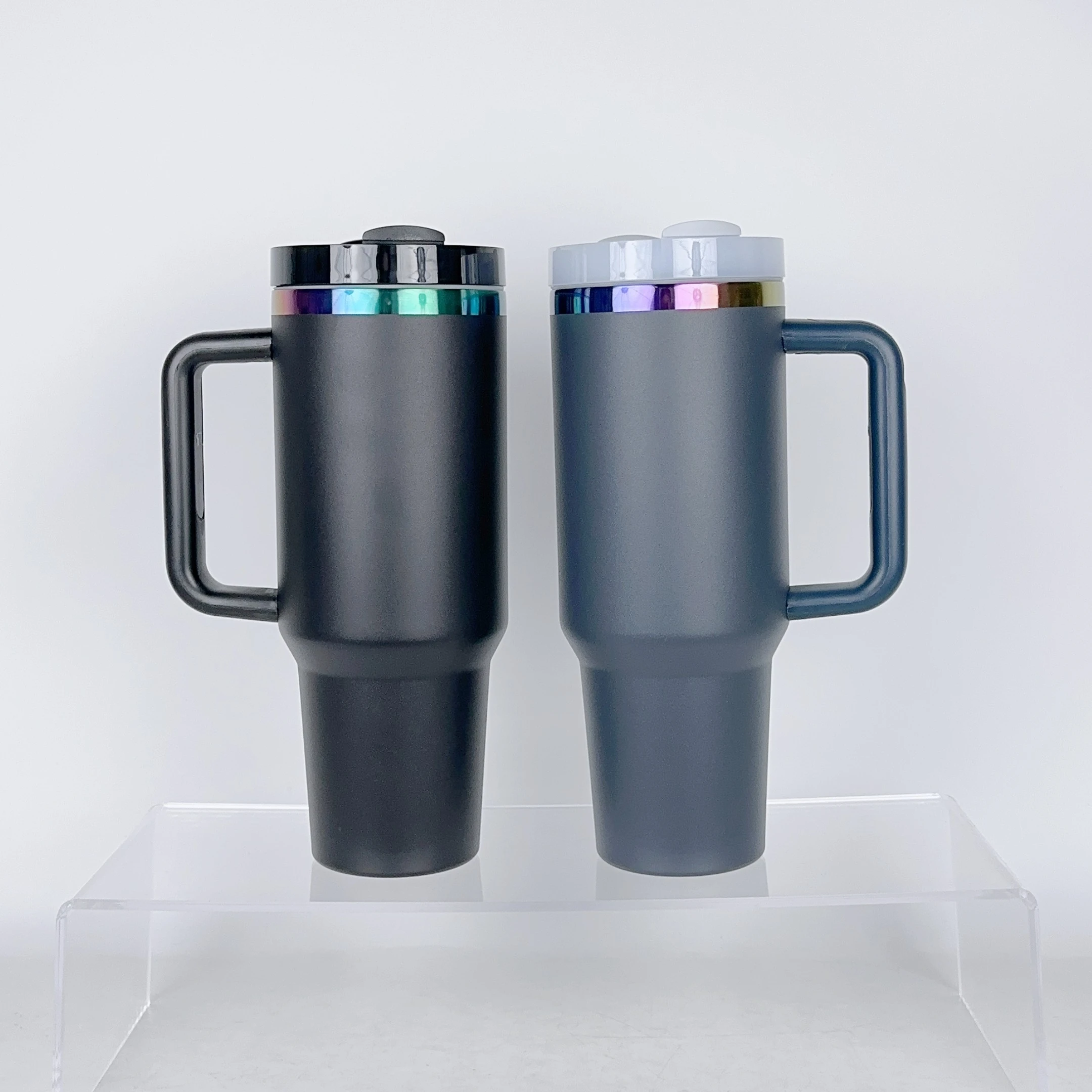 40oz Gilded H2.0 Plus Vacuum Adventure coffee Tumbler Handle Straw Customized Logo Stainless Steel Car Use Gift Ready Ship