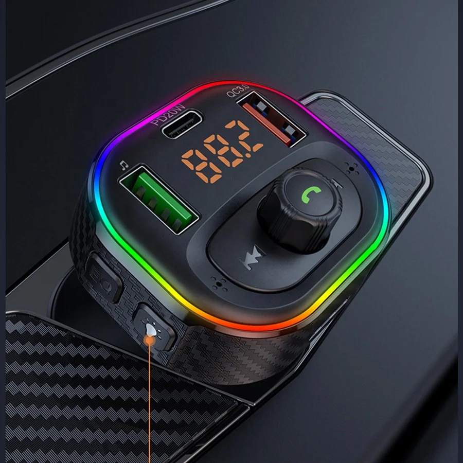 Car Accessories T86 Wireless Radio Adapter Hands-Free Car Kit QC3.0 PD 20W Charge BT Adapter Car FM Transmitter