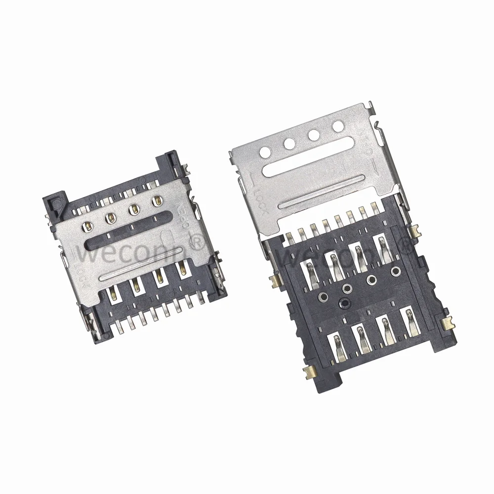 High quality SIM card adapter 8pin sim card connector 1.5H SMT type SIM card socket