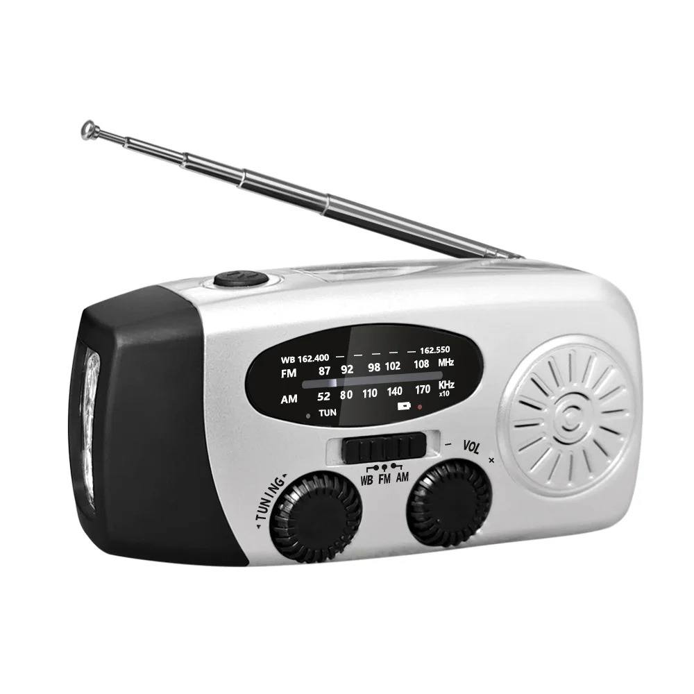 Ipx3 Waterproof Auto Scan Emergency Radio Solar Hand Crank Portable Am/fm/noaa Weather Radio With Led Flashlight Sos