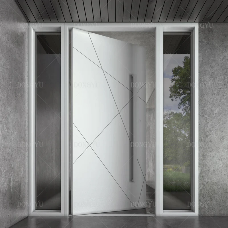 sound insulation cast aluminium home exterior entry popular security interior wood grain stainless steel pivot door