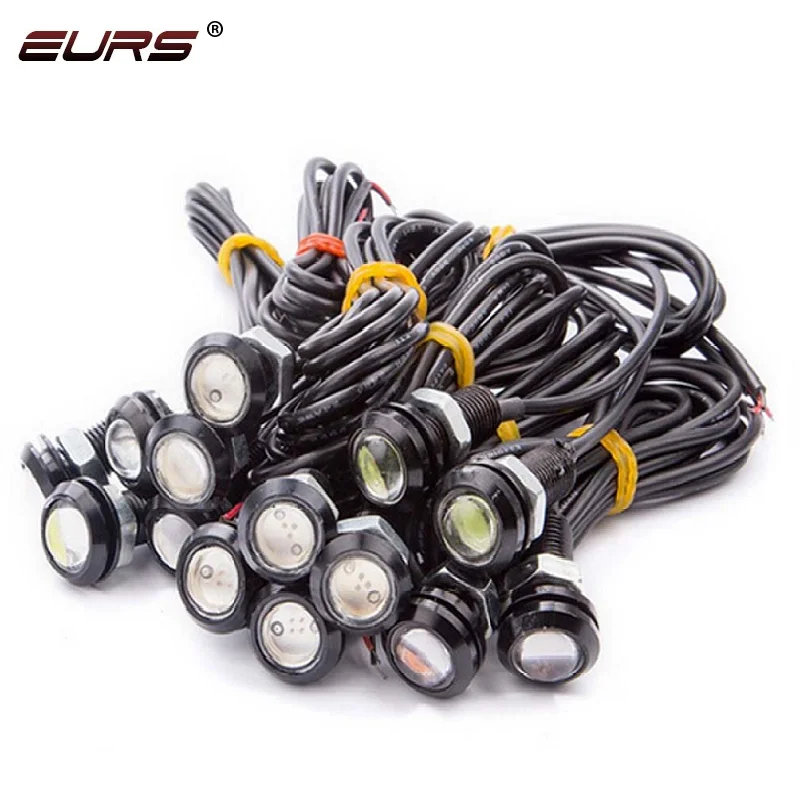 High power 18MM 23MM Car led strobe Automobiles Lamps 12V 3W 0.6A 6000K ultra-thin hawk eyes rogue reversing lights