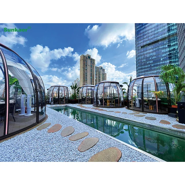 Top aluminum factory price domes geodesic houses Pc Polycarbonate Dome House tiny dome home monolithic homes for sale