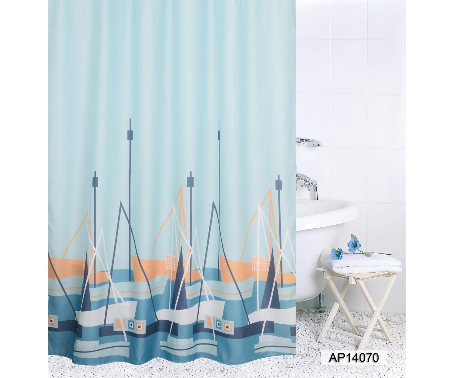 Bathroom Bath Textile Fabric Polyester PEVA PVC Plastic Vinyl Shower Curtain