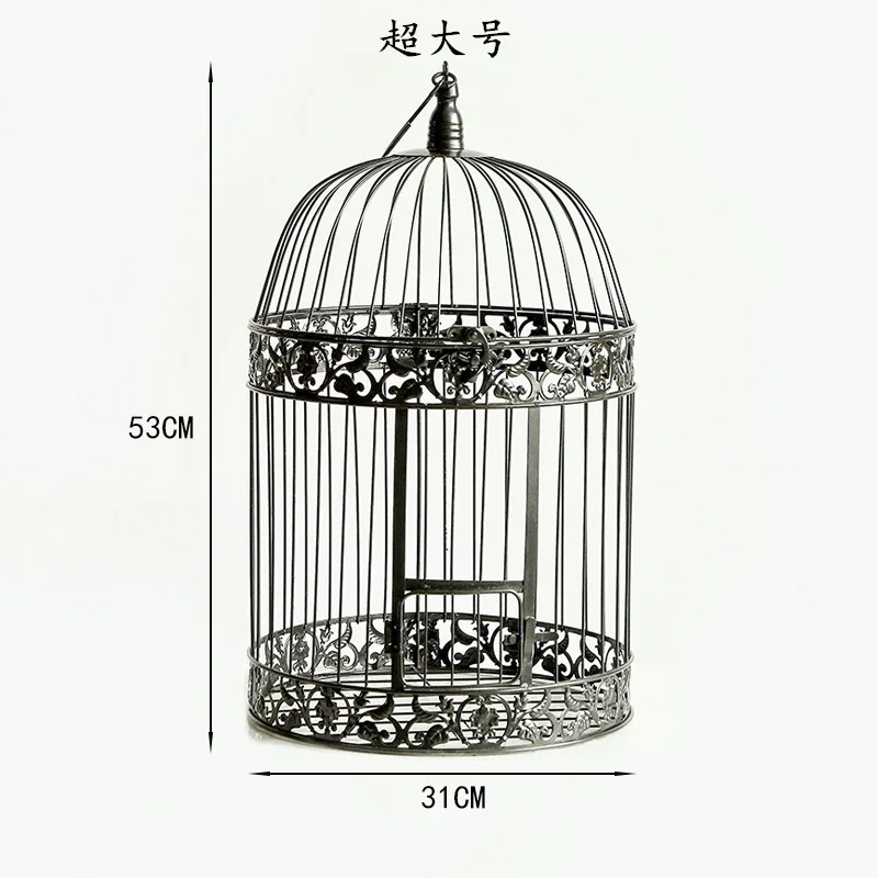European Style Luxury Silver Hollow Metal Bird Cage Lantern For Home Wedding photography Decor Candlestick Candle Holder